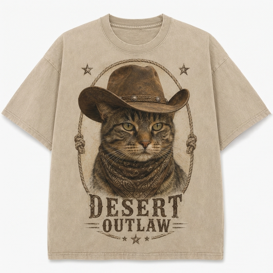 Desert Outlaw Tabby Cat Tee