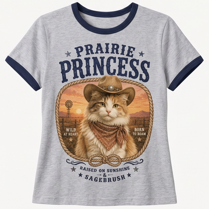 Prairie Princess Calico Cat Tee