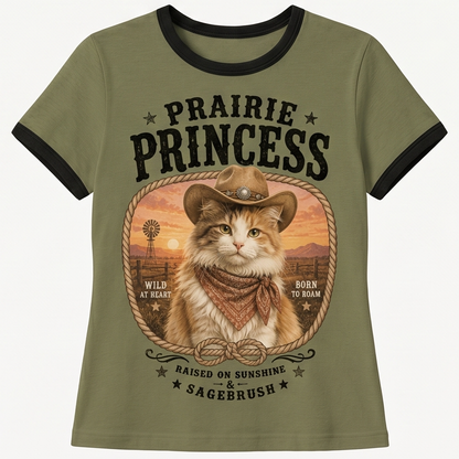 Prairie Princess Calico Cat Tee