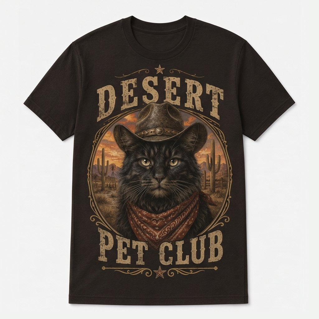 Desert Black Cat Pet Club Tee（副本）