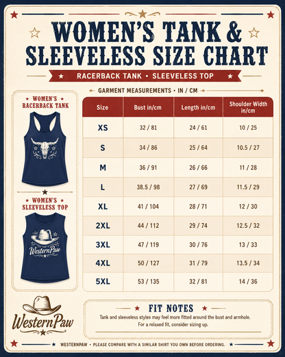 Western Farmhouse Australian Shepherd Cowboy Patriotic Women's Tank Top