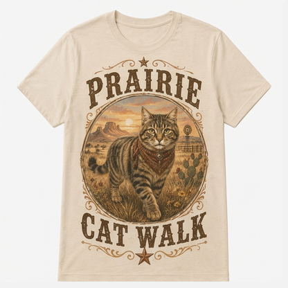 Prairie Cat Walk Western Cat Tee