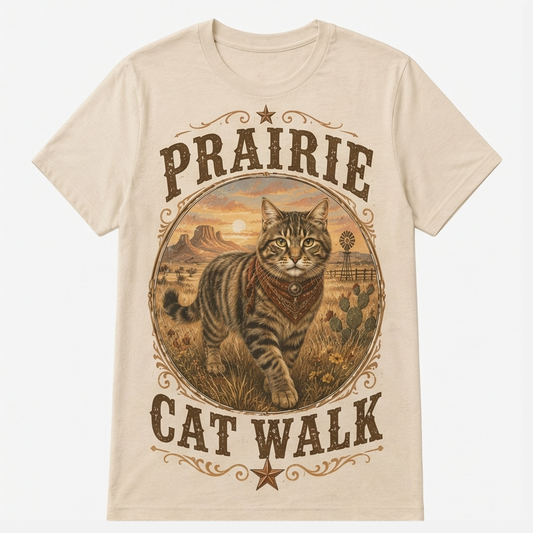 Prairie Cat Walk Western Cat Tee