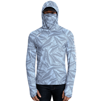 Performance Cooling Hoodie with Gaiter - Full Print - Light Blue