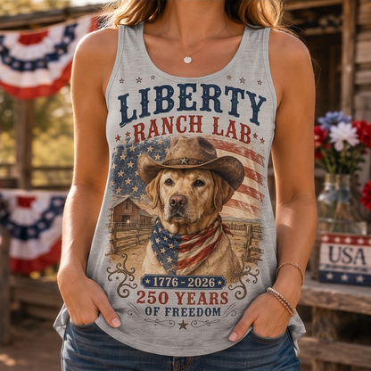 Liberty Ranch Lab Western Cowboy Vintage Graphic Tank Top